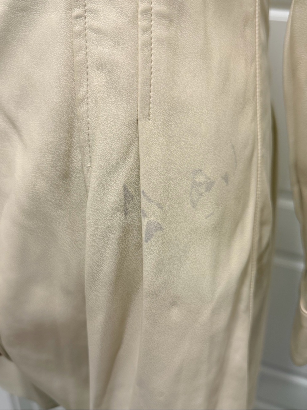 Heartloom Tai Faux Leather Cream Button-Front Long Sleeve Shirt Dress - Picture 5 of 11